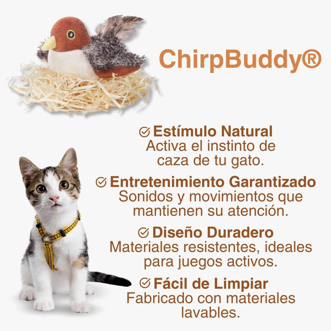 ChirpBuddy®: Jueguete interactivo con sonidos realistas.