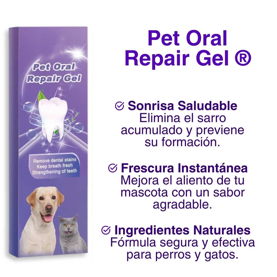 Pet Oral Repair®: Elimina sarro y mejora el aliento de tu mascota.