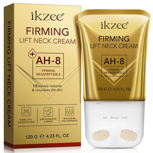 IKZEE® – Crema Reafirmante para el Cuello con Doble Rodillo Masajeador