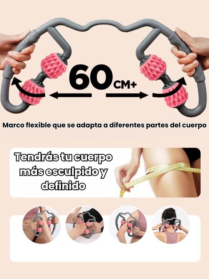 Rodillo Masajeador Anticelulítico + Guía con Ejercicios Efectivos Gratis