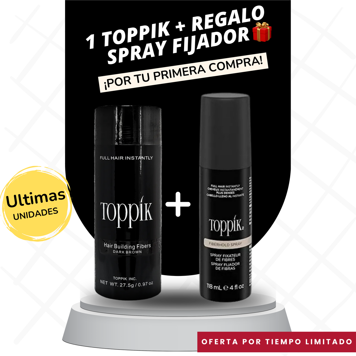 TOPPIK FIBRA CAPILAR ™ + OBSEQUIO SPRAY FIJADOR 🎁