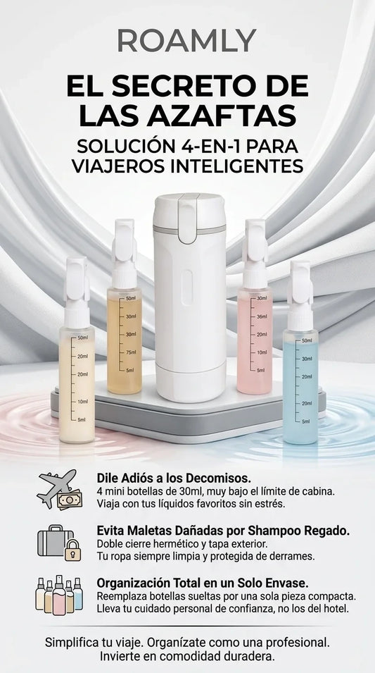 Roamly dispensador de viaje 4 en 1