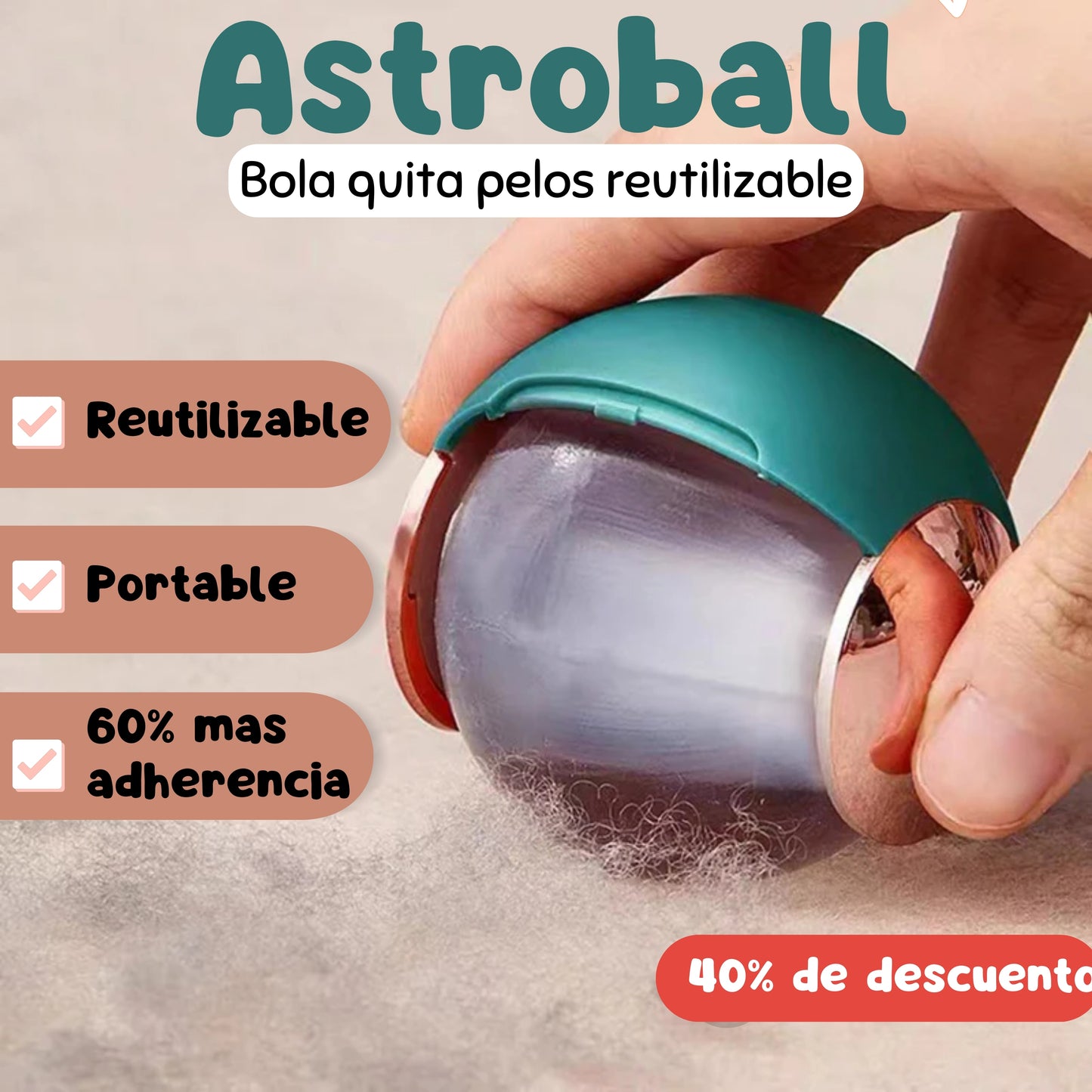 ASTROBALL® : BOLA QUITA PELUSAS REUTILIZABLE