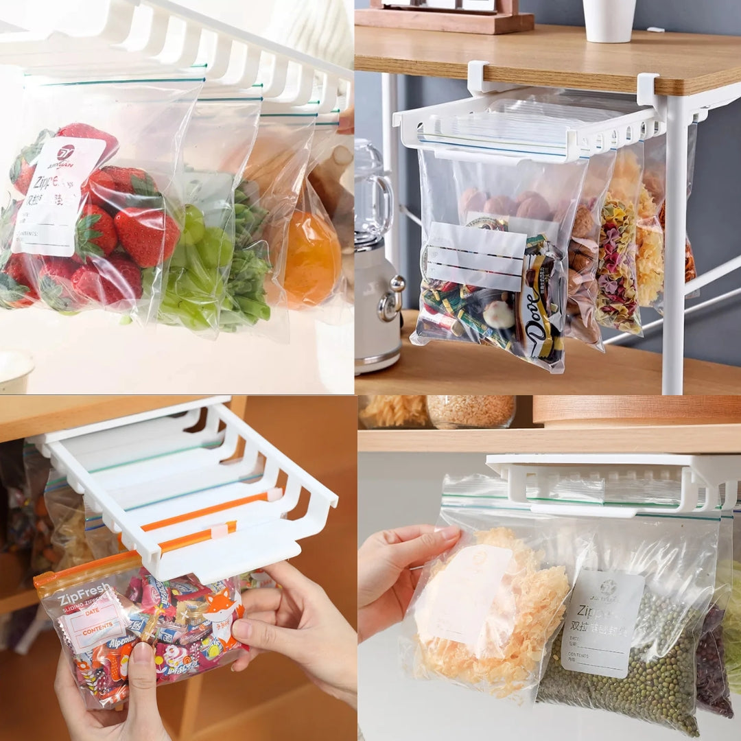 SPACESAVER PRO®: Organizador de Nevera con Bolsas Reutilizables